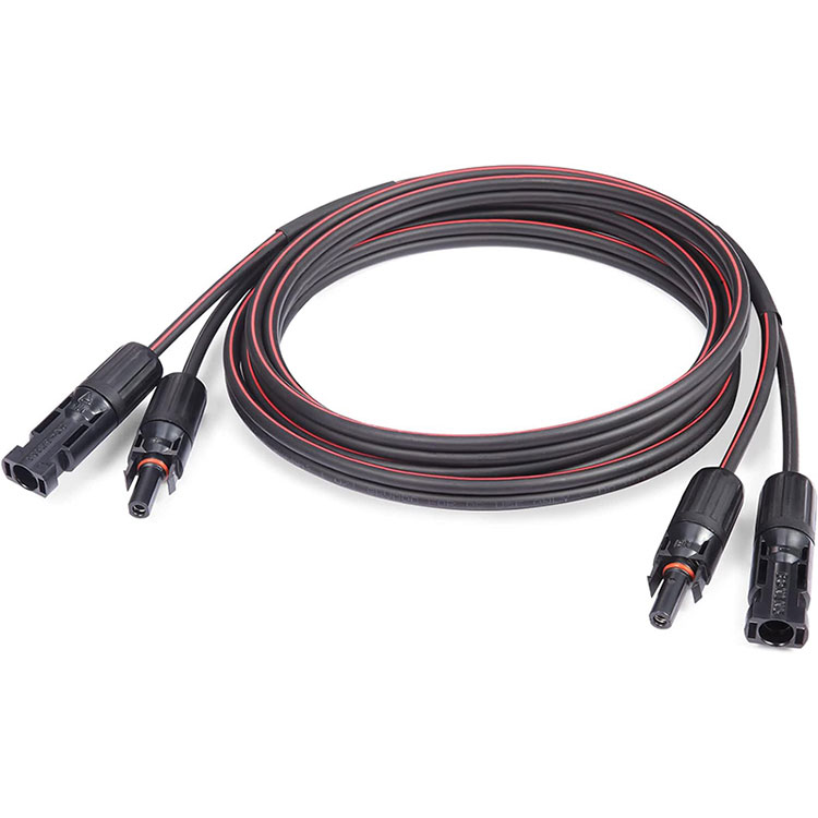 30Ft Gorria eta Beltza Biko Nukleoko Eguzki-Kablea 10AWG